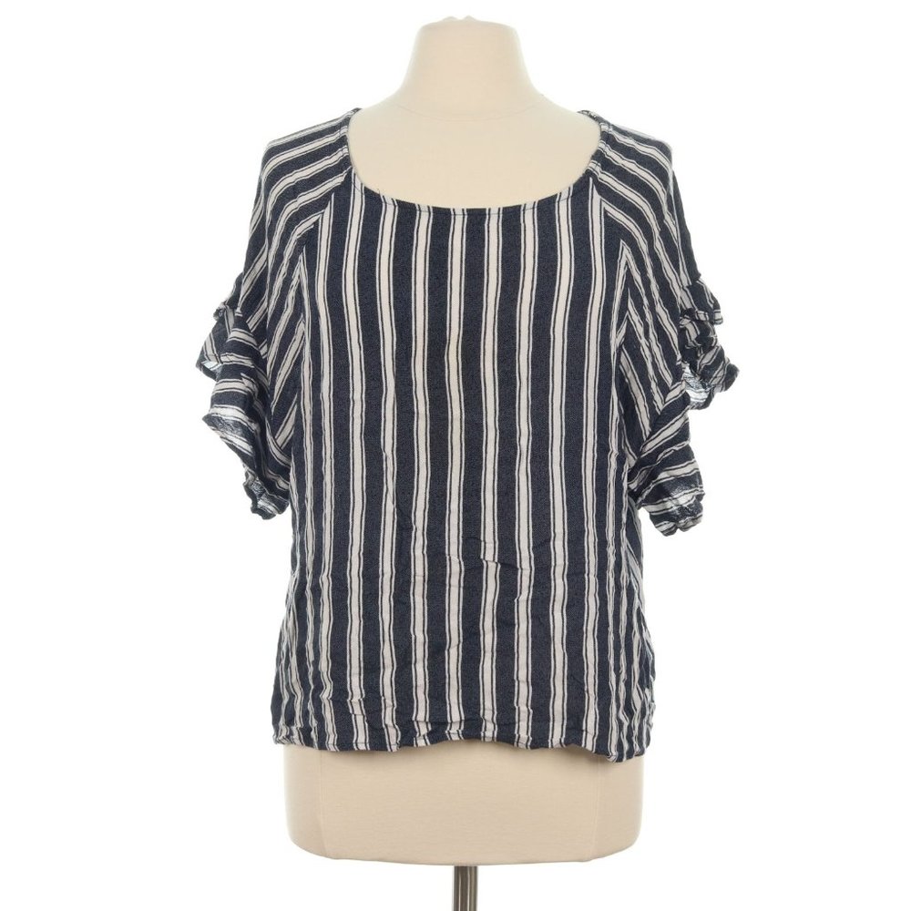 Umgee Women's Blue Striped Blouse Top